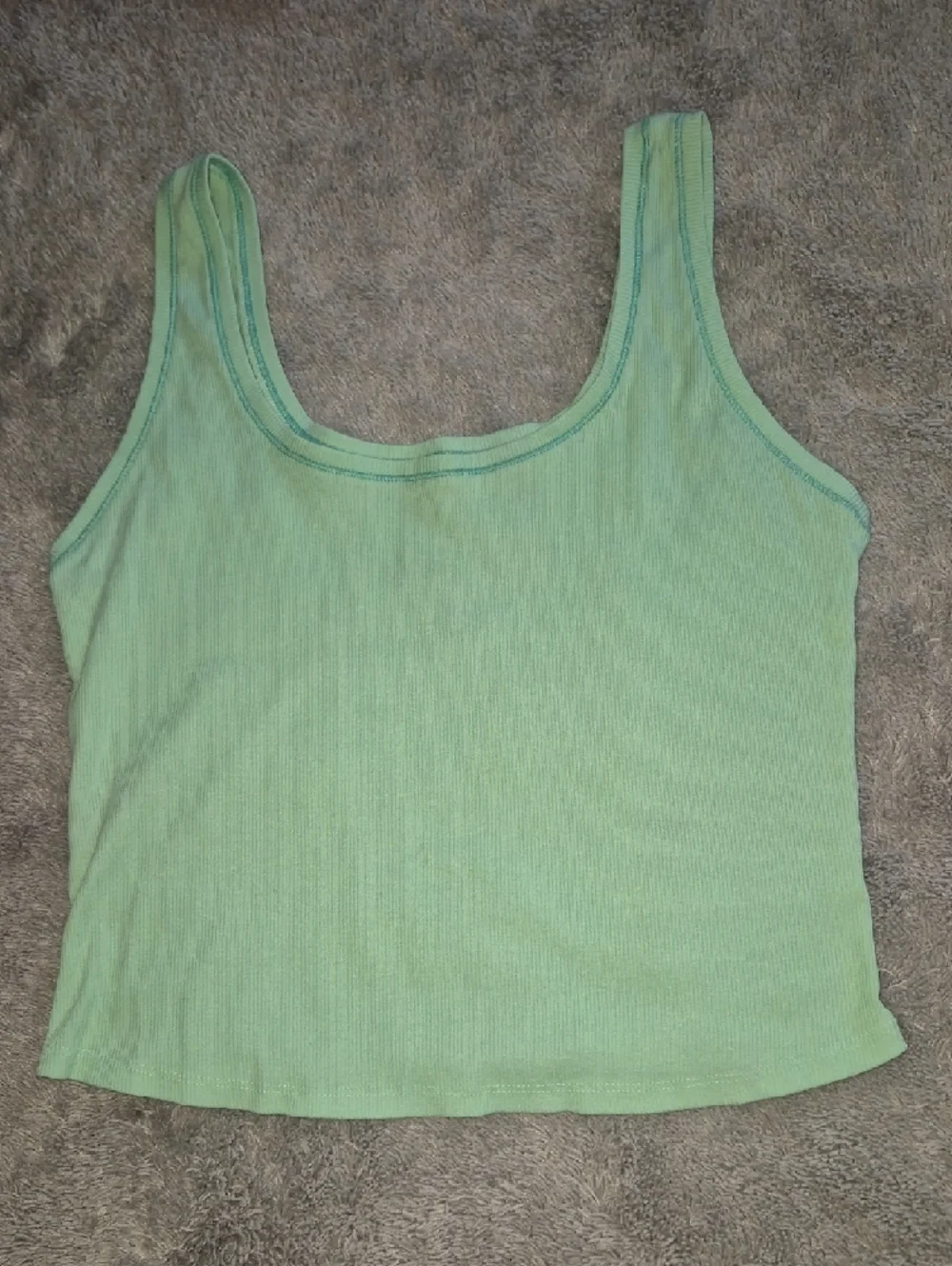 wild fable Light Green Ribbed Scoop Tank Top - Picture 6 of 7